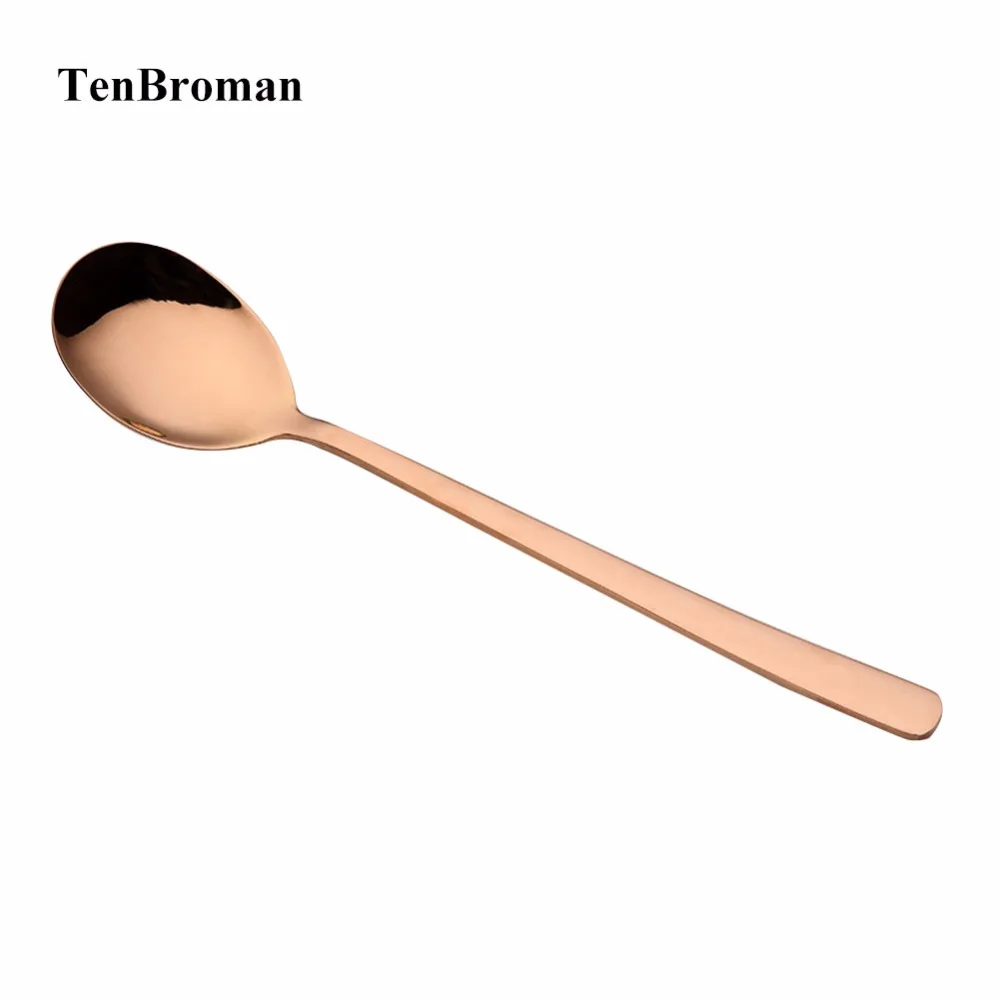 TENBROMAN 10 шт./компл. с длинной ручкой из нержавеющей стали кофе Десерт, мороженое чай