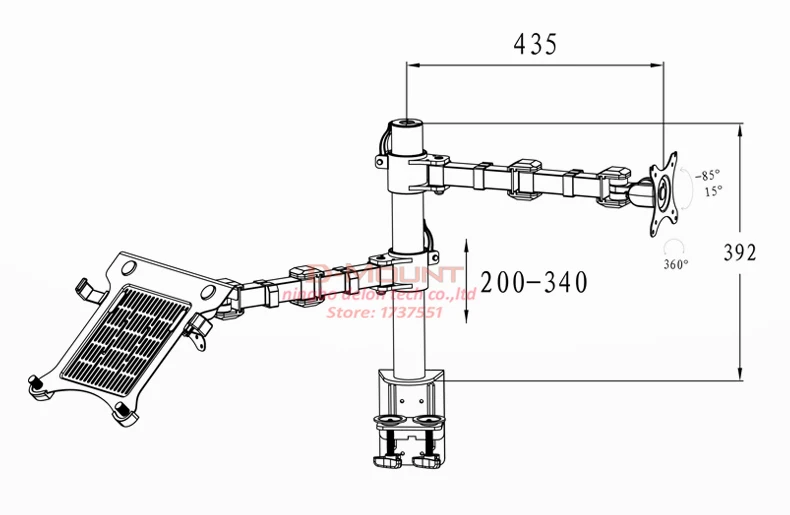 1"-15,6" ноутбук+ 1"-27" кронштейн для монитора с двумя ручками для ноутбука настольная подставка для ноутбука с держателем для ноутбука