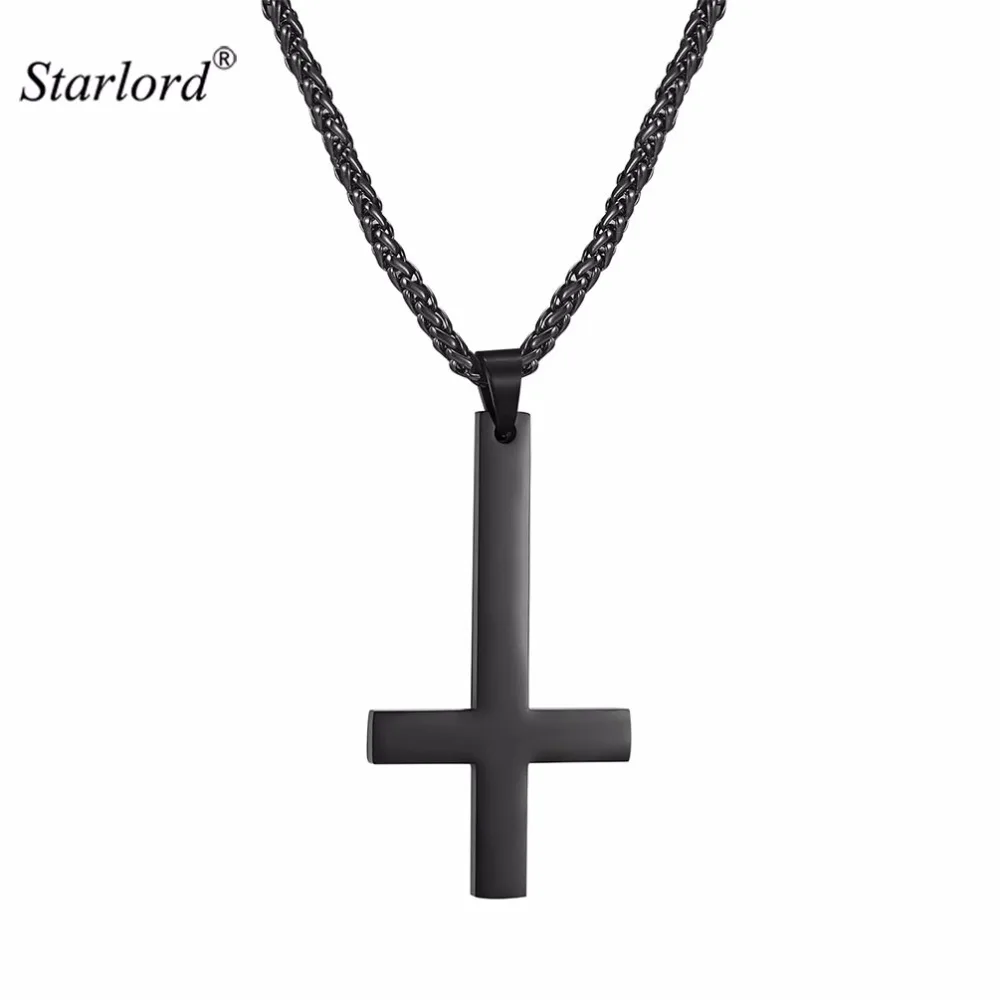 

Cross of Saint Peter Inverted Necklace Stainless Steel/Gold/Black/Rose Gold Christian Jewelry Unisex Upside-down Cross P2527