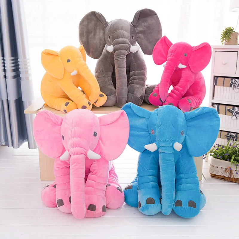 

33cm/40cm/60cm Height Plush Elephant Doll Toy Sleeping Cute Stuffed Elephant Baby 6 Colors Option Cushion Pillow Doll Xmas Gift