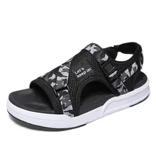 Новые летние мужские сандалии; большие размеры; повседневные трендовые уличные водонепроницаемые Нескользящие пляжные шлепанцы