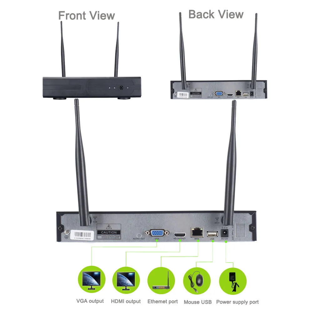 8ch 2.0mp Wi Fi безопасности Камера Системы 1080 P Беспроводной комплект видеонаблюдения