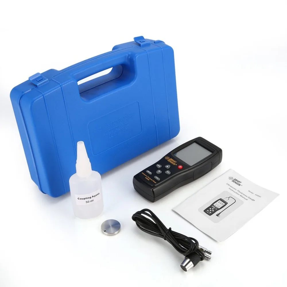 

SMART SENSOR AS850 Ultrasonic Thickness Gauge Tester Sound Velocity Meter Metal Width Measuring Instrument 1.2 to 225MM