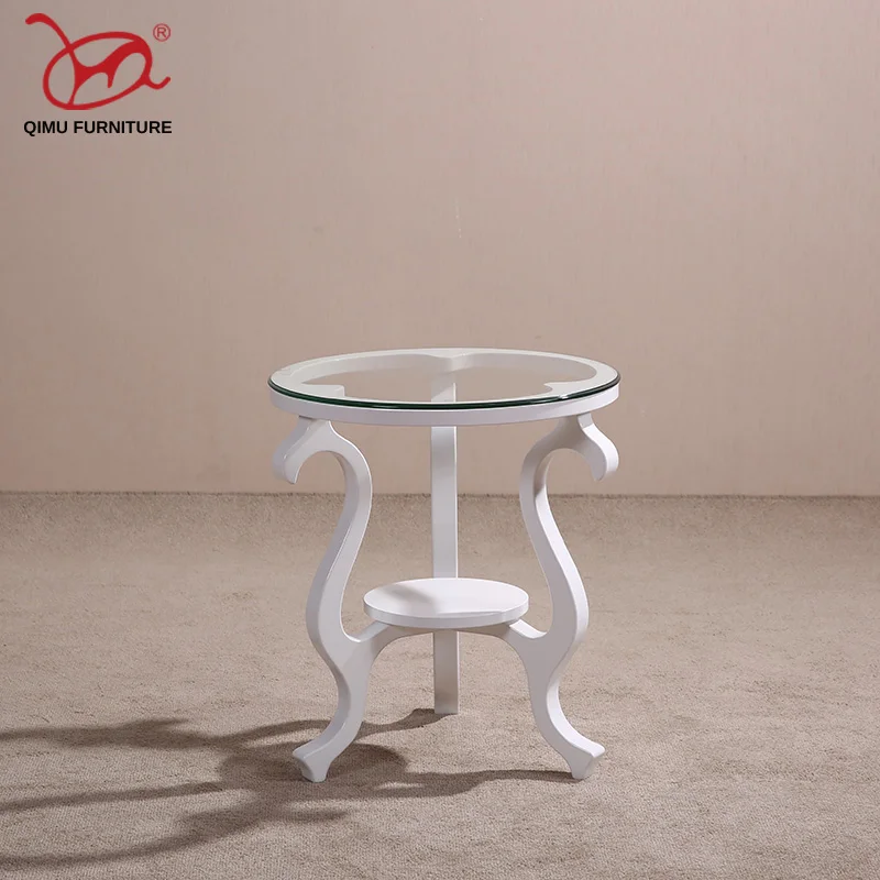high quality elegant solid wood coffee table round minimalist modern tea table living room antique furniture M223