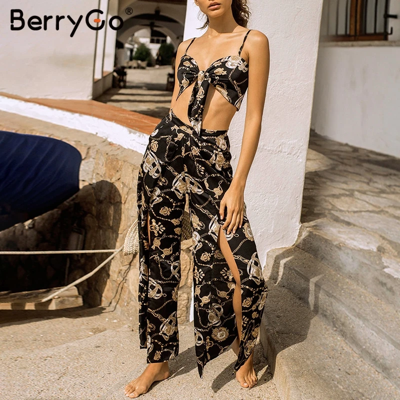 BerryGo для женщин Комбинезоны малышек комбинезон Бохо два фото цепи печати лето без