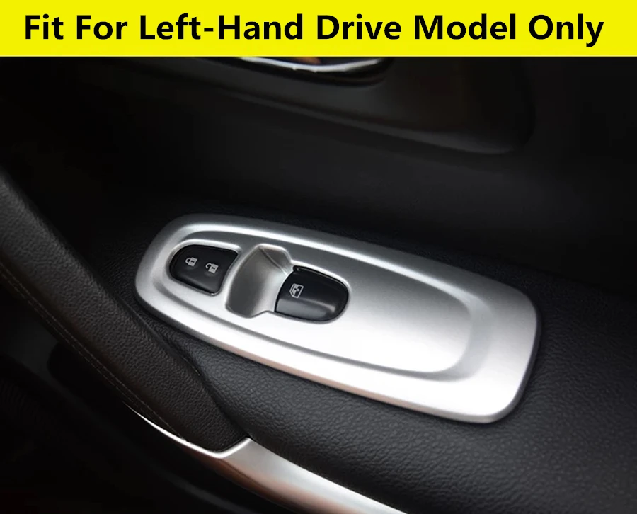 ABS Chrome внутренняя двери, окна регулятор подъема кнопка включения крышки Накладка для Renault Kadjar углерода волокно матовый серебристый