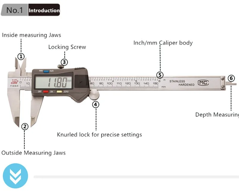 SHAN цифровой суппорт 0-150/200/300/500 мм Датчик Нержавеющая сталь ЖК дисплей дюймов/мм Электронный микрометр измерительный инструмент