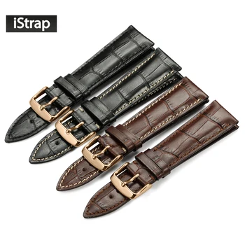 

iStrap 18mm 19mm 20mm 21mm 22mm Watch Strap Genuine Leather Watchband with Rose Gold Pin buckle Watch Bracelet Belt for Tissot