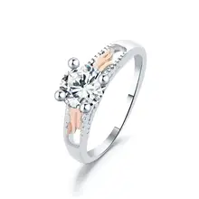 2019 Hot Sale Fashion Zircon Jewelry Angel Rose Gold Ring Alloy Double Color Ring For Women Crystal Ring Jewelry drop shipping 2019 Hot Sale Fashion Zircon Jewelry Angel Rose Gold Ring Alloy Double Color Ring For Women Crystal Ring Jewelry drop shipping