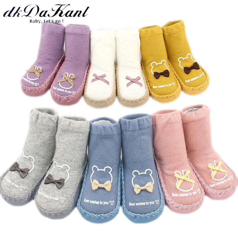 DkDaKanl1pair/lot Носки для новорожденных детей милый мультфильм детская обувь