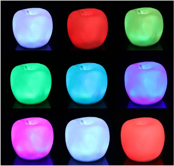 7colors Changeable Apple Led Night Lights Lamp kids Flash Lights Toys