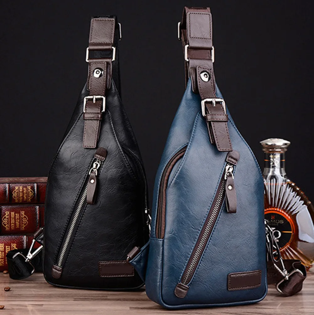 Новый Для мужчин PU кожа Слинг Грудь сумка Креста тела Посланник Pack|shoulder pack|chest
