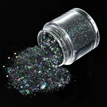 1 коробка 10 мл черный смешанный Блестки для ногтей блестящая пудра Супер Блестящая Шестигранная форма порошок для украшения ногтей