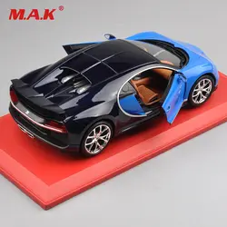 Детский Рождественский подарок Модель автомобиля игрушки 1:18 Bugatti Chiron Diecast модель Roadster автомобиль с происхождения коробка синий/красный