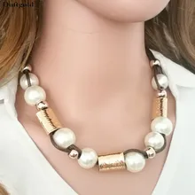 Модное большое жемчужное ожерелье Cortas Mujer Moda, короткое колье с жемчугом, Женские Ювелирные изделия Gros Collier Collares Grandes