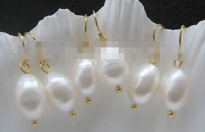 

Hot sell Noble- hot sell new - 1398 3pairs white baroque freshwater pearl earring