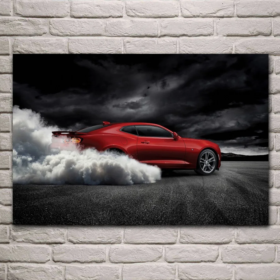 Горящаяся шина гоночный мышечный camaro ss спортивный автомобиль Художественная