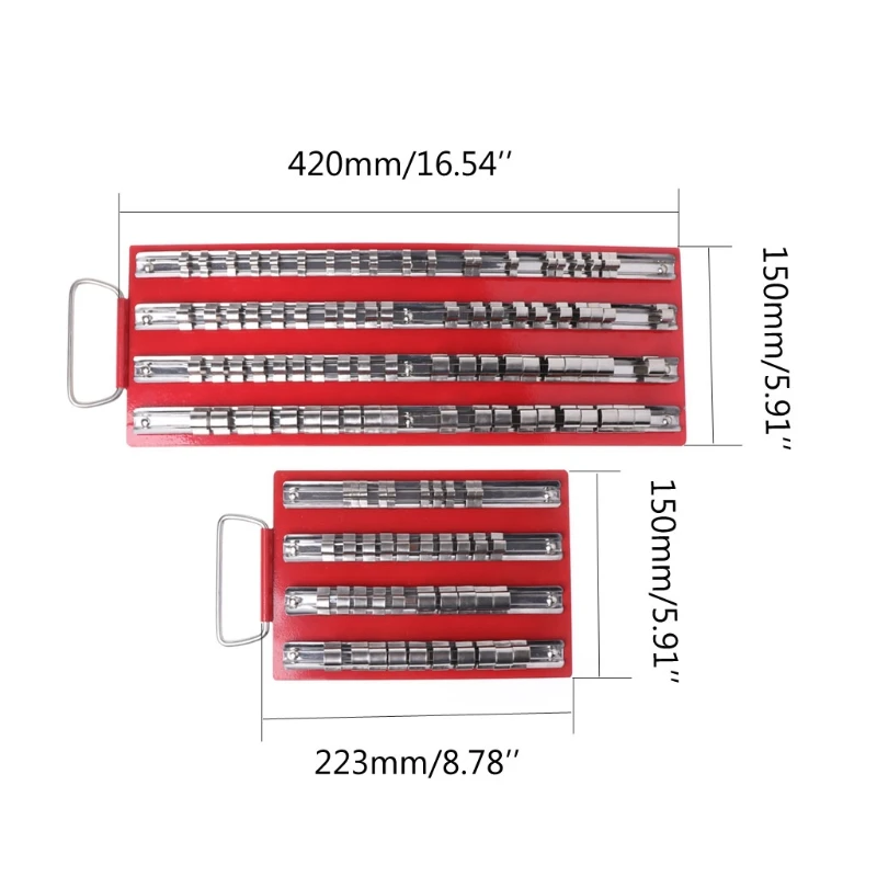 80 шт./40 шт. Разъем лотка стойки 1/4 ", 3/8", 1/2 "дюймов snap-рейку набор инструментов Организатор