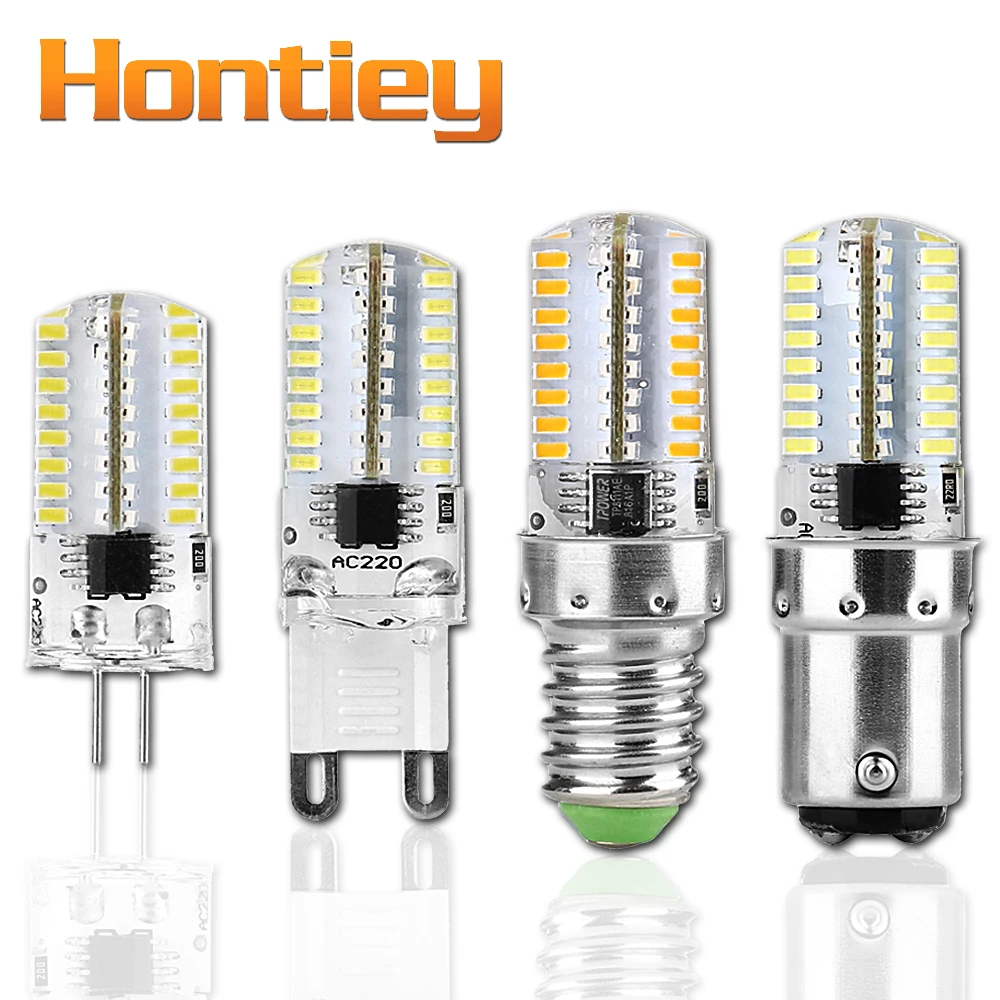 

Hontiey Set LED Corn Bulb Home lighting Sewing machine Table lamp Chandelier Replace halogen lamp 64-Leds SMD-3014 8 Base