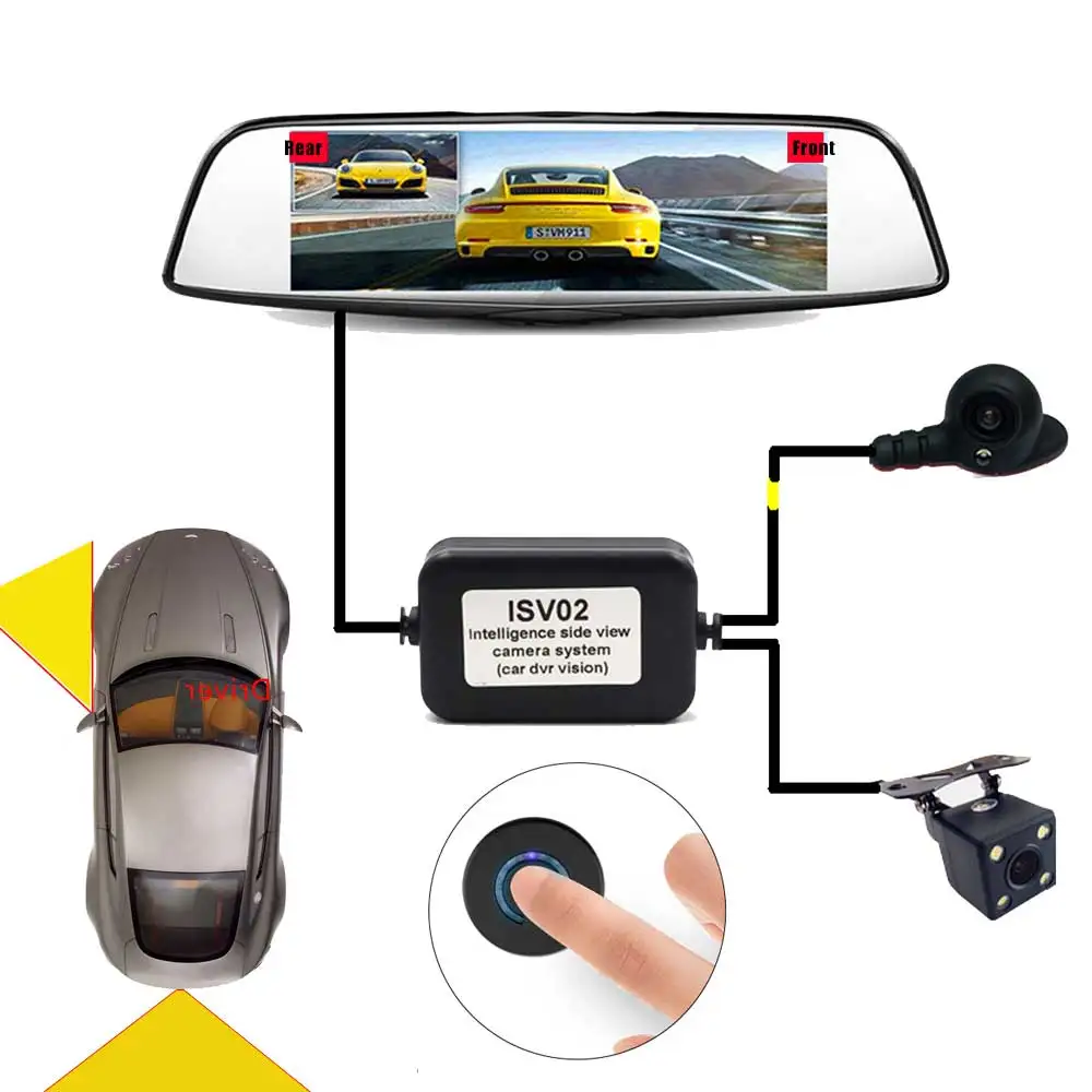 Vehicle Right Blind Spot System Camera And Car Rear View Camera Parking System Two Cameras Video