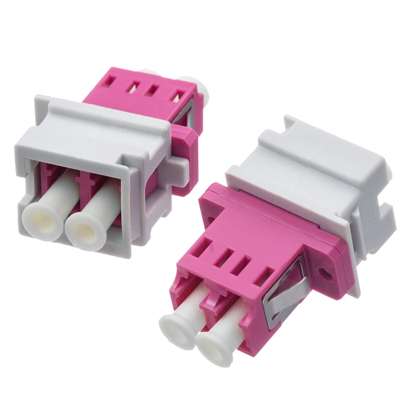 20 шт. LC двусторонний волоконно-оптический адаптер мм OM4 оптического волокна муфта Серый Красный цвет разъем FTTH ELINK