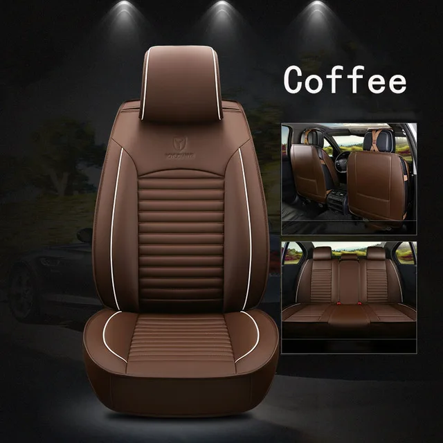Кожаные сиденья чехлы сидений автомобилей подушки для mercedes benz w110 w114 w115 w123 t123 w124 t124 w210 c e класса w164 - Название цвета: coffee