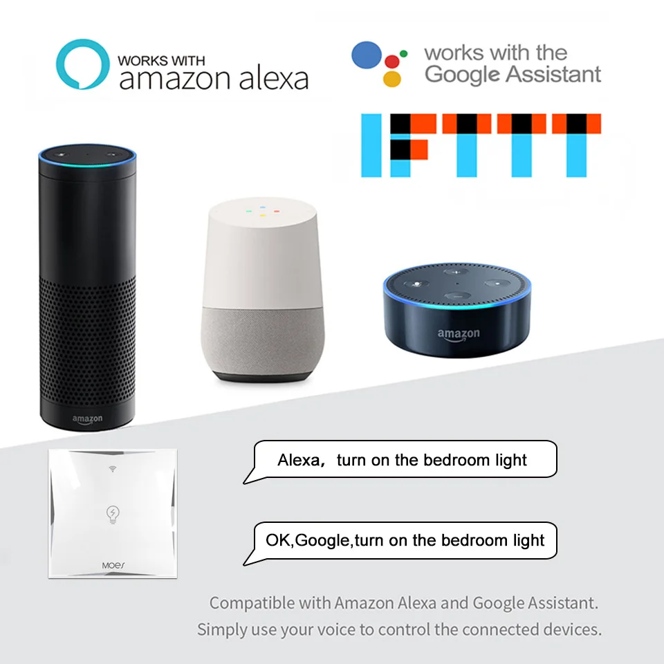 Wifi умный настенный сенсорный выключатель, розетка ЕС, 1 комплект, стеклянная панель, приложение, дистанционное управление, работа с Google Home и Alexa для умной жизни