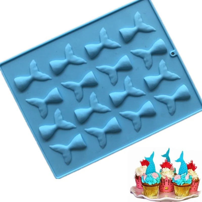 3-tlg Silikon Backform Set Meerjungfrau - Schokolade & Fondant Formen Pink