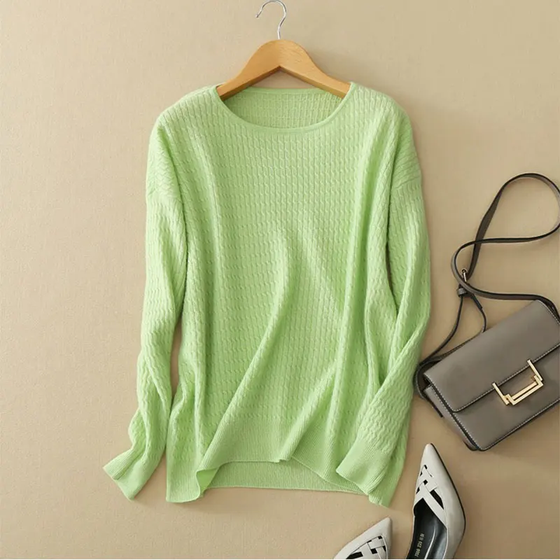 Buy Newest 100 Cashmere Sweater Women O neck Long Sleeve Women Cashmere Sweater