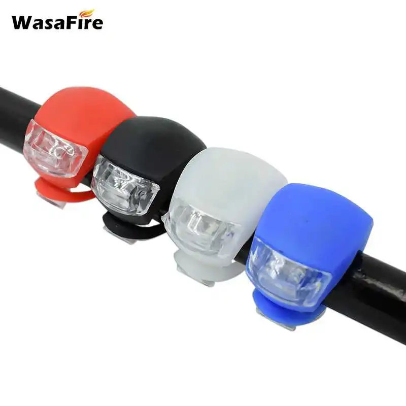 Excellent WasaFire 3 Modes Silicone Bicycle Lights Helmet LED Flash light Waterproof Wheel Front Bike Light Rear Tail Lamp with battery 1