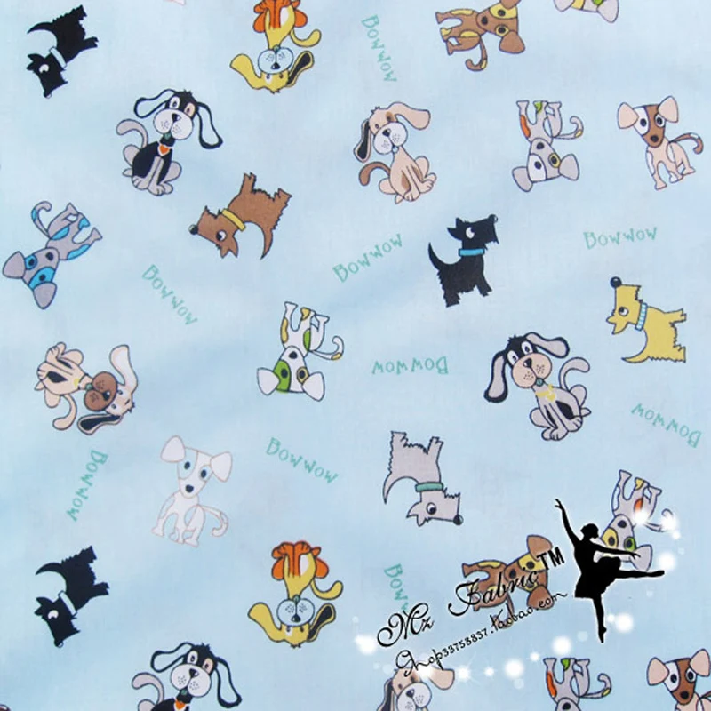 Dog Fabric 160*50cm1pc100Cotton Fabric Patchwork Cotton Dogs Print
