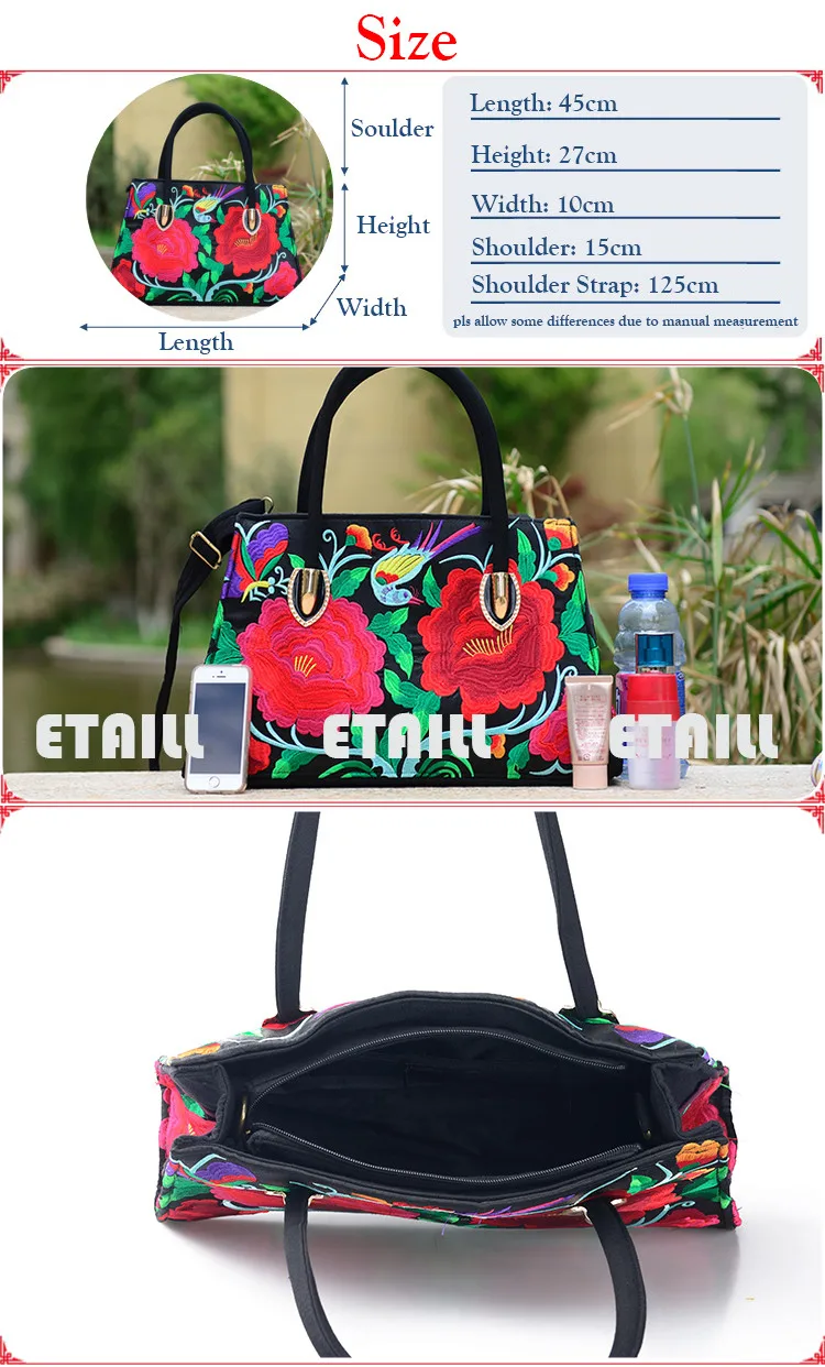 embroidered one shoulder messenger bags