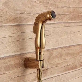 

Factory sale Gold ABS Sprayer hand held toilet bidet spray shattaf spray toilet shower jet set with golden holder hose
