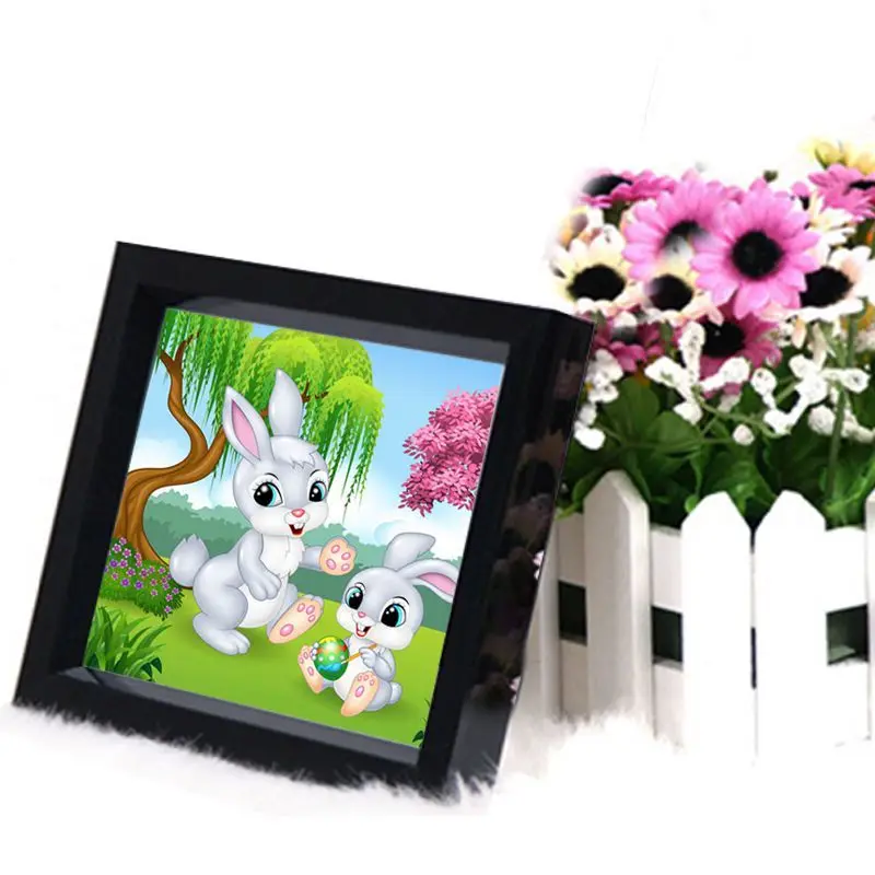 5d Berlian Lukisan Kelinci Kartun Lucu Baru Titik Bor Cross Stitch