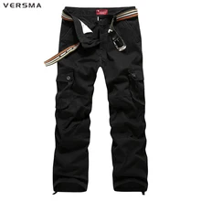 VERSMA военный камуфляж брюки мужские хлопковые повседневные военные брюки карго стиль спортивные брюки Jogger брюки без пояса