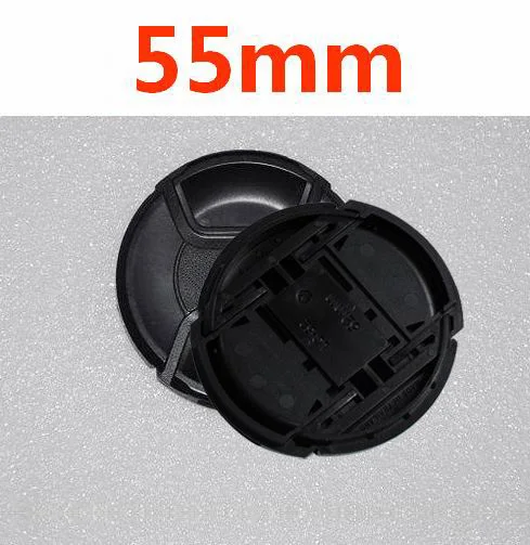 

30pcs/lot 55mm center pinch Snap-on cap cover LOGO for nikon 55mm camera Lens