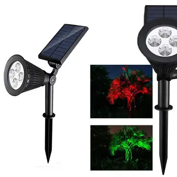 

Outdoor Spotlight Solar Lawn Lights 4 LED Adjustable Security Flood Wall Lighting Waterproof Garden Landscape for Home Decor