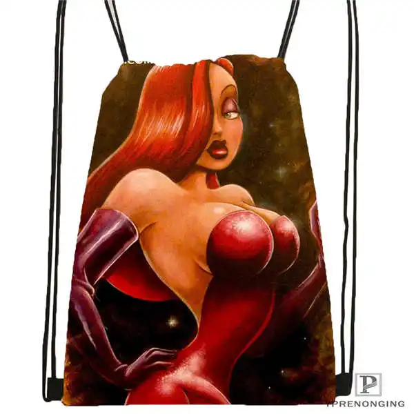 Custom Джессика Рэббит Final Smlfram походная сумка на шнурке Симпатичные Daypack дети ранец(черный Назад) 31x40 см#180531-03-43 - Цвет: Drawstring Backpack