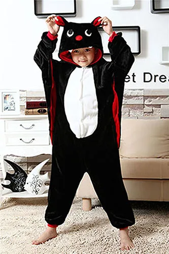 Baby Boys Girls Pajamas Autumn Winter Children Flannel Warm animal penguin Stitch panda Onesie Sleepwear Pajamas for 3 5 7 9 12Y - Цвет: as picture