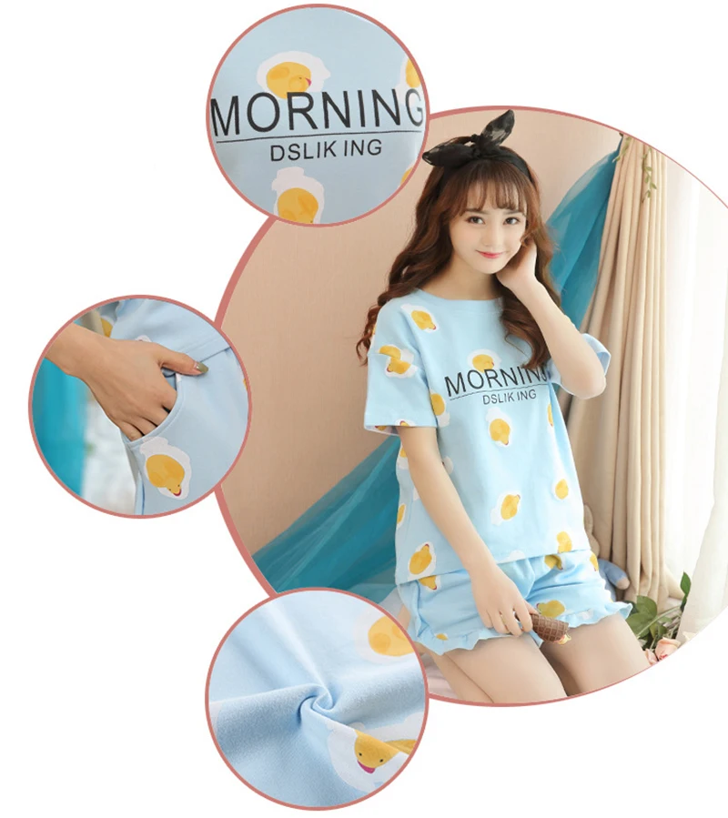 KISBINI летний женский пижамный комплект из хлопка с буквенным принтом с коротким рукавом футболка+ шорты одежда для сна Домашняя одежда 2 шт. Ночная одежда
