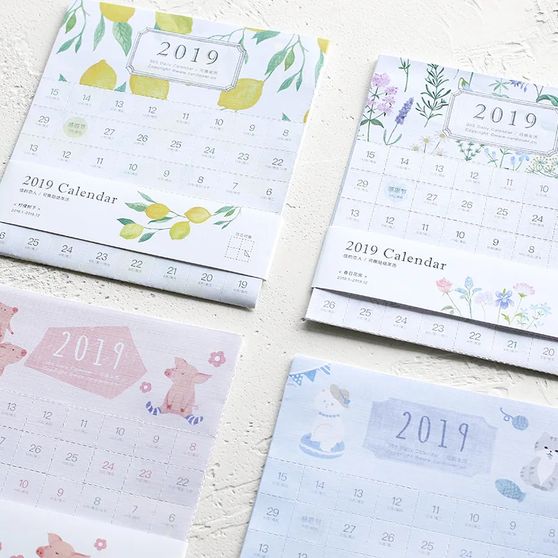 

2019 Year 365 Daily Calendar index sticker DIY Decorative Traveler Notebook Label Calendar Stickers 2018,10~2019,12