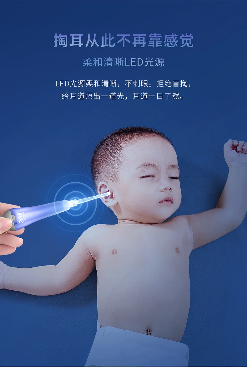 Светящийся ушной шприц для детей и взрослых Уход Чистка ушей с светильник ложка для удаления ушной серы