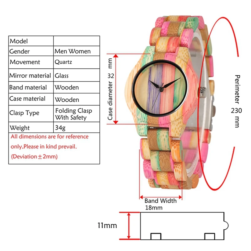 Топ Роскошные цветные красочные деревянные часы женские кварцевые полностью бамбуковые деревянные часы Женская мода карамельный цвет браслет час женские наручные часы