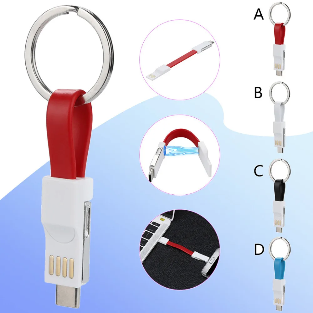 

2019 New and high quality Key chain design 9CM Short Magnetic Micro USB Type-C Charger Data Charging Cable Cord for PC and phone