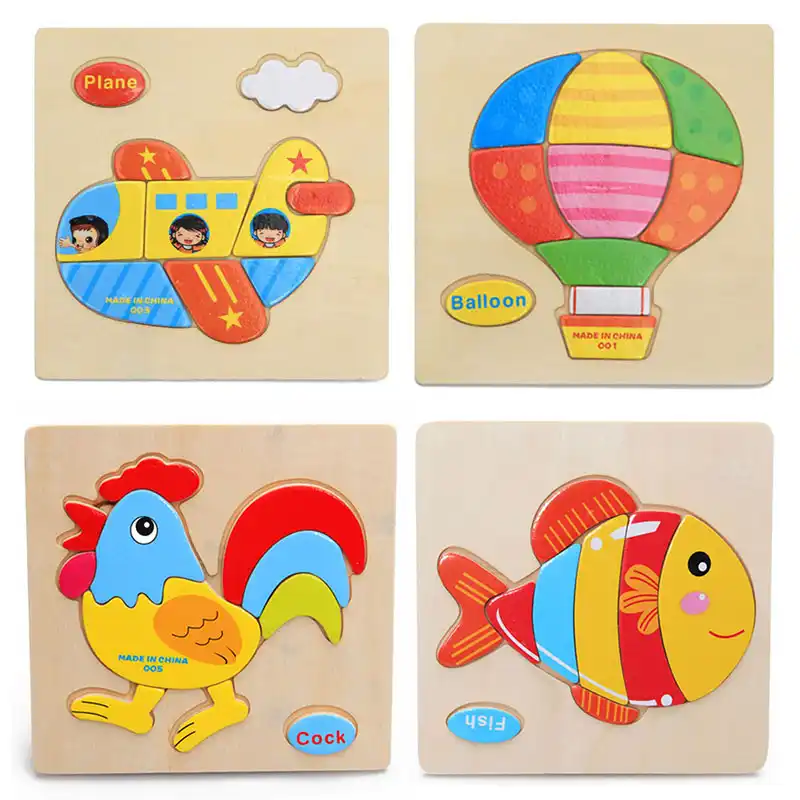 赤ちゃん3d木製パズル子供のおもちゃパズル漫画動物houten Puzles 3d Bulmaca教育玩具脳を構築 Educational Toys Toys For Childrenpuzle 3d Aliexpress