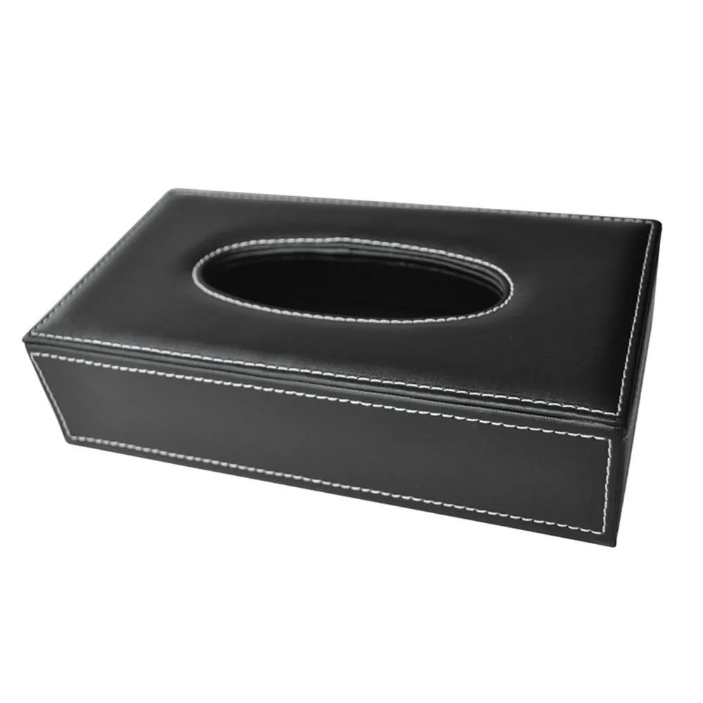 Модный черный чехол для косметических салфеток из искусственной кожи, чехол для автомобиля и дома, прямоугольный контейнер для полотенец, салфетка, коробка для салфеток, офисные принадлежности