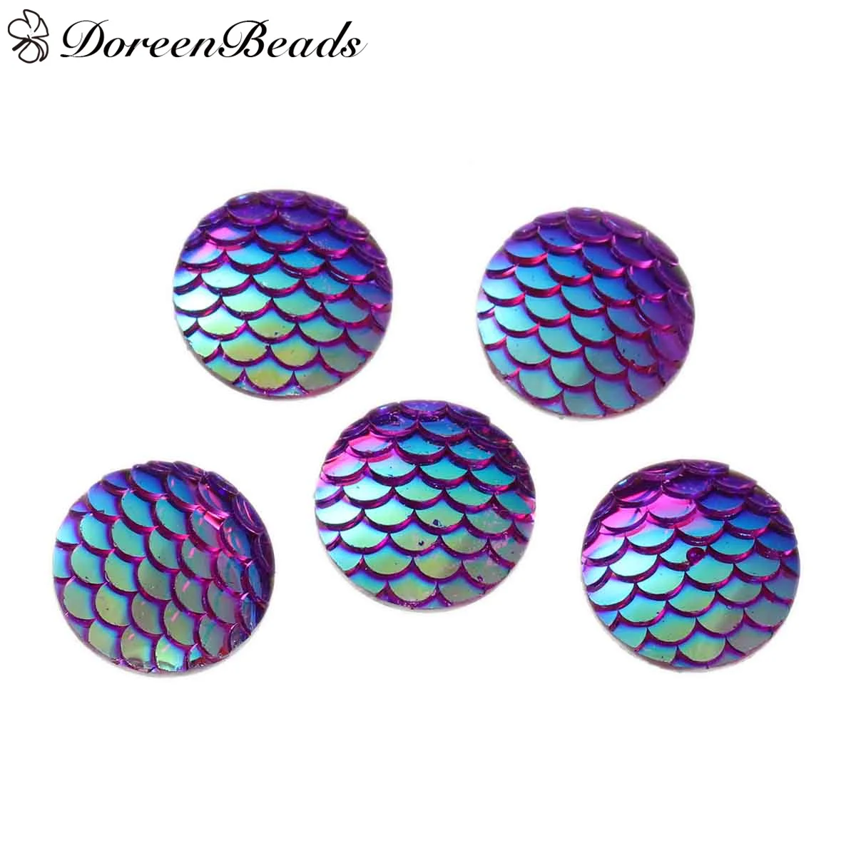 DoreenBeads Русалка из смолы рыбы/чешуя дракона купольное уплотнение круглый кабошон
