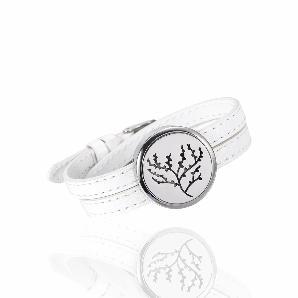 

Hollow Tree of Life Heart Locket Essential Oil Aromatherapy Diffuser Pendant Fragrance Bracelets Set As Gift 12 Pads Box Free