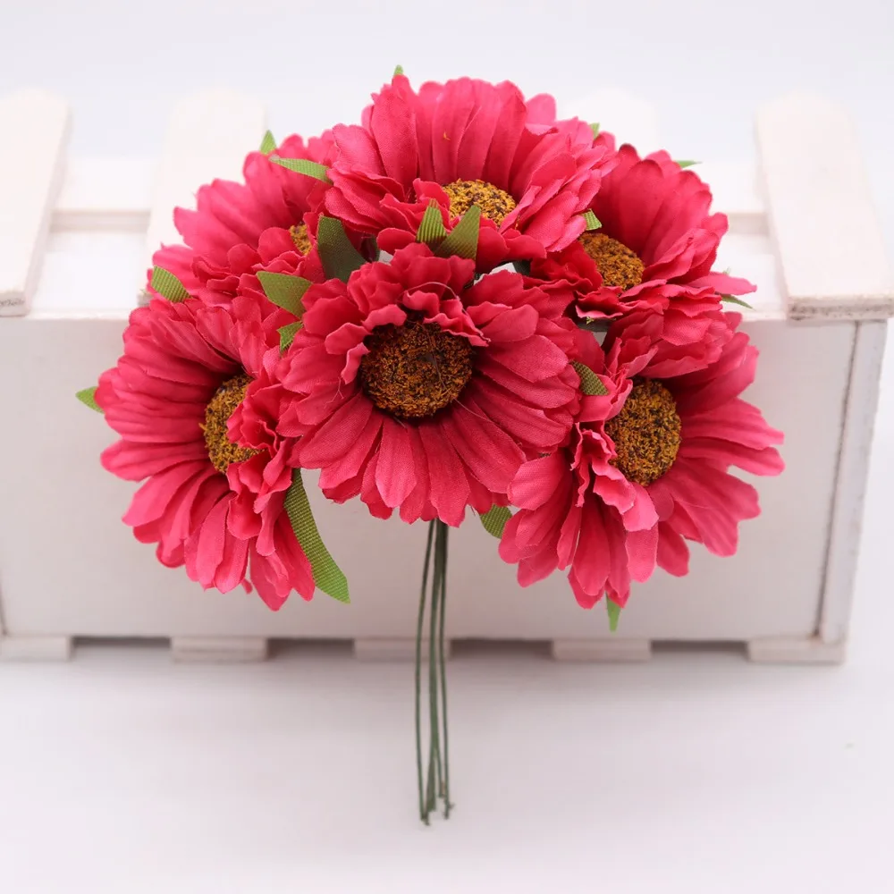 6 шт. ручной работы gerbera модный домашний сад невесты diy из упаковочного материала Свадебные банкетные Декоративные искусственные цветы ножницы Корона