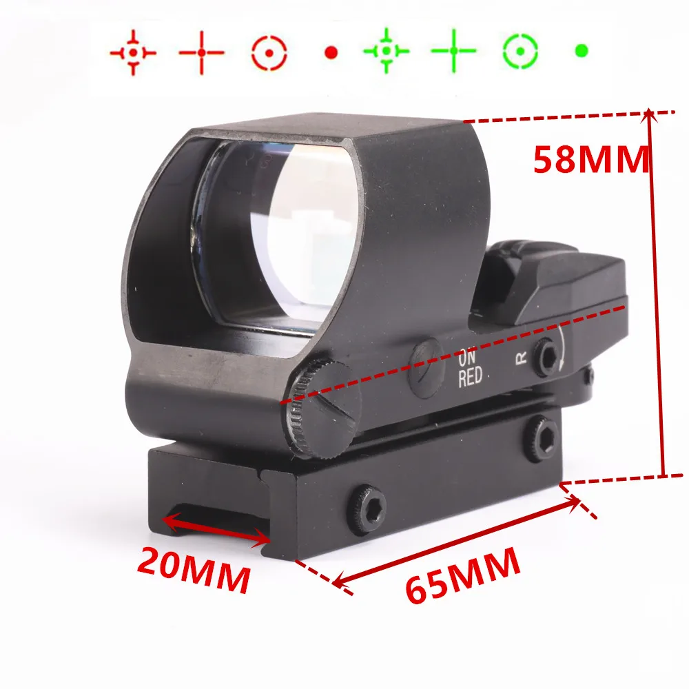 

20 mm Rail Riflescope Hunting Airsoft Optics Scope Holographic Red Dot Sight Reflex 4 Reticle Tactical Gun Accessories Hot